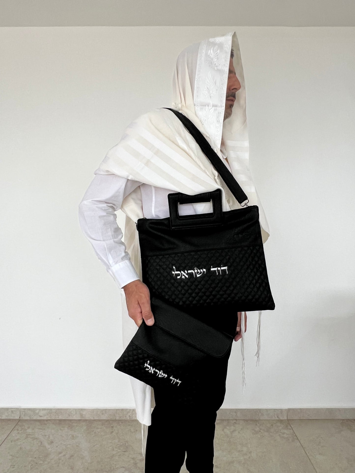 תיק טלית ותפילין - דגם דמוי עור