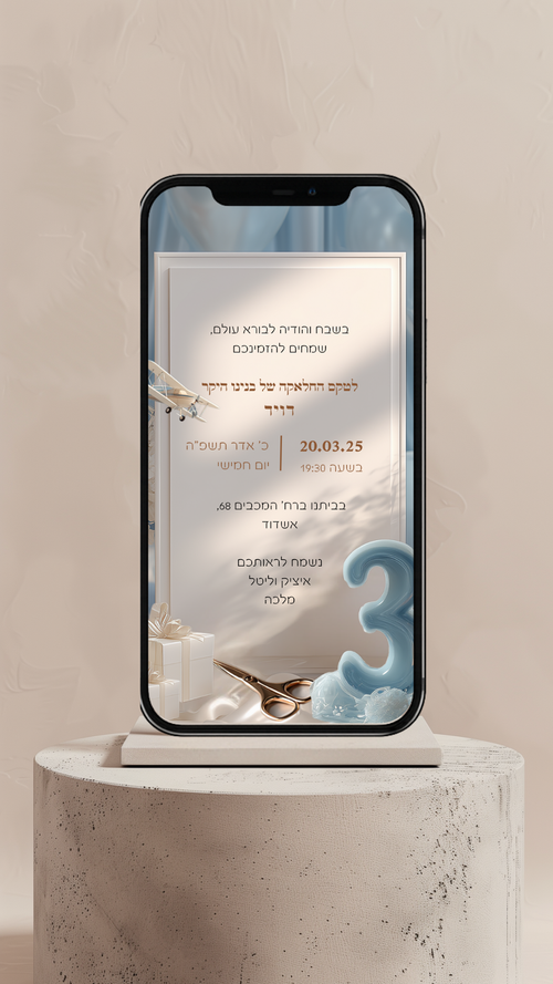 הזמנה דיגיטלית לחלאקה - דגם מטוס
