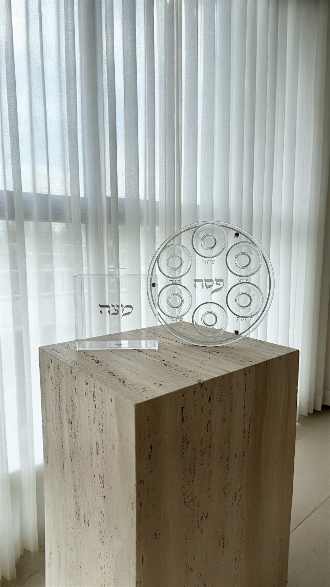 מארז קערת הפסח ומעמד למצה - כסף
