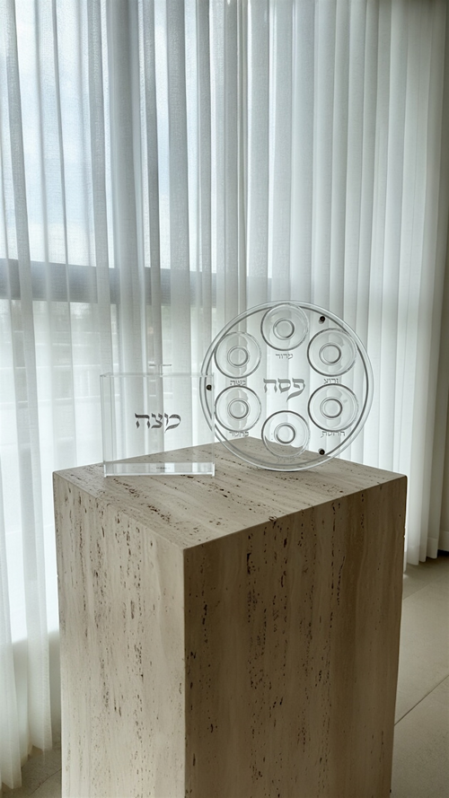 מארז קערת הפסח ומעמד למצה - כסף