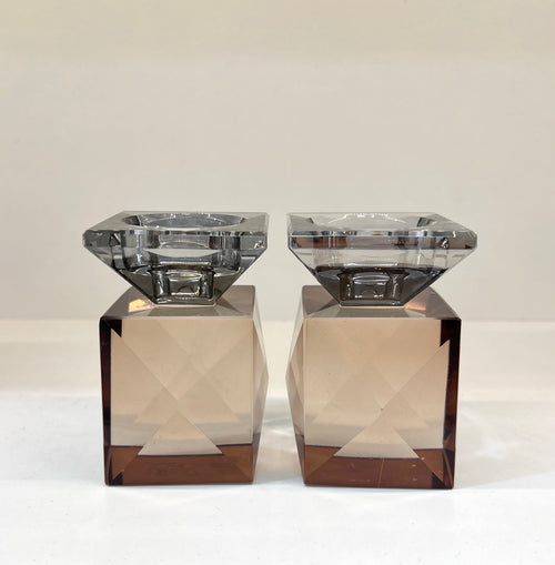 פמוטי קריסטל - רוז גולד