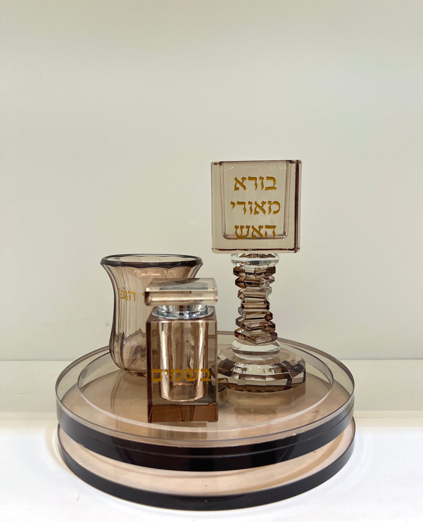 סט הבדלה יוקרתי - מגש מסתובב