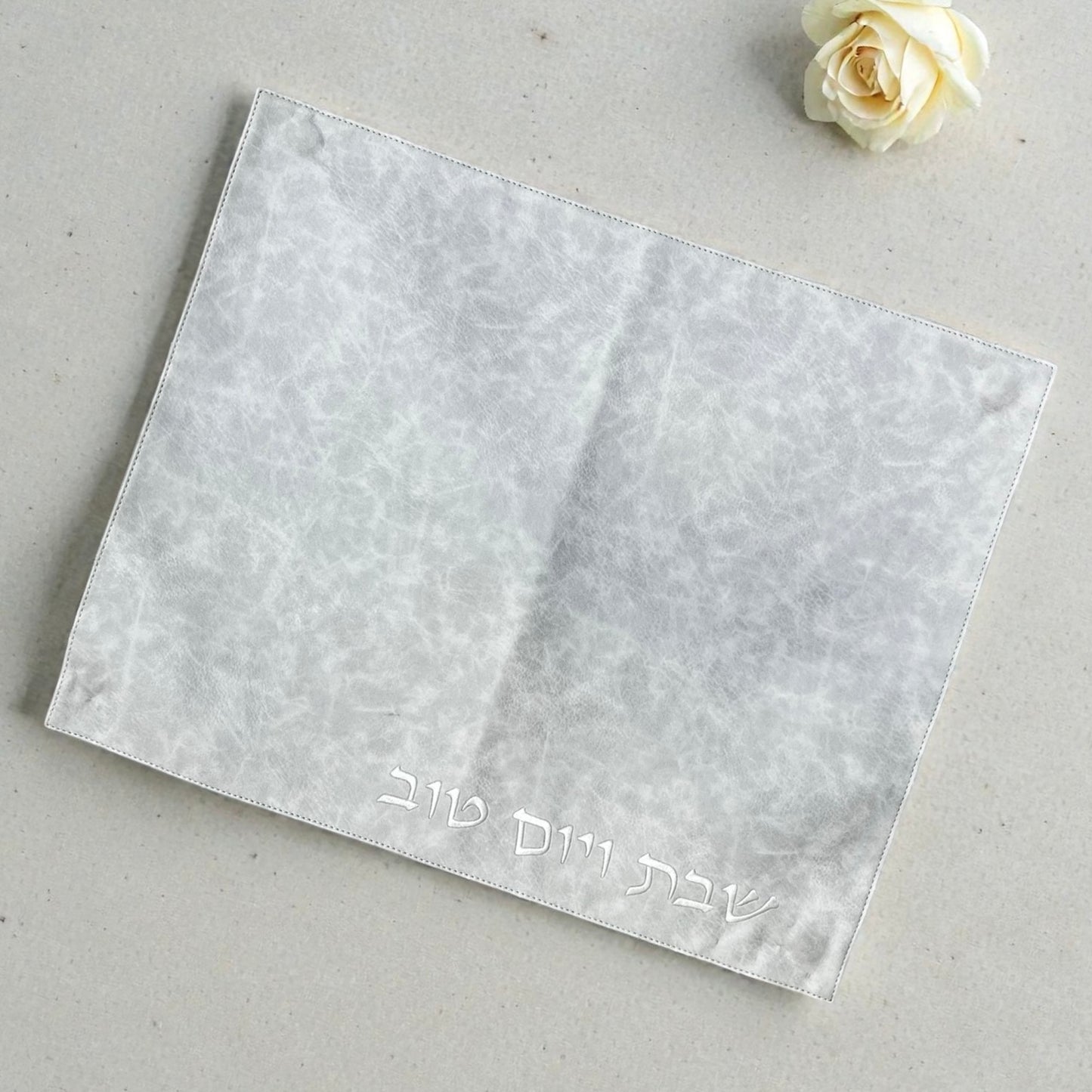 כיסוי חלה - דמוי עור אפור